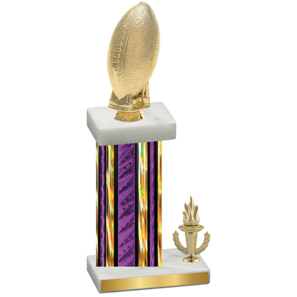 Accented Single Purple Glacier Victory Football Trophy