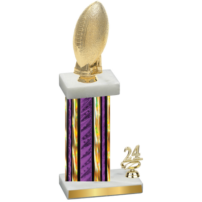 Accented Single Purple Glacier Year Football Trophy