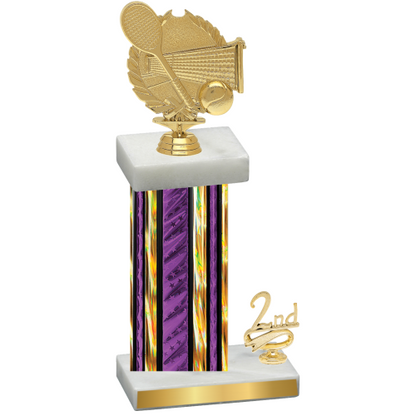 Accented Single Purple Glacier Second Place Tennis Trophy