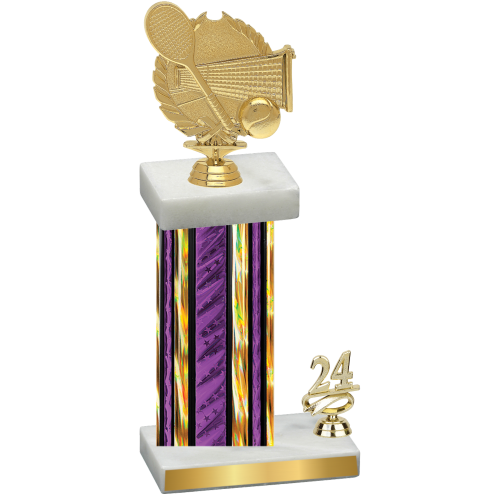 Accented Single Purple Glacier Year Tennis Trophy