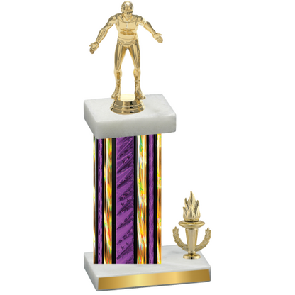 Accented Single Purple Glacier Victory Wrestling Trophy