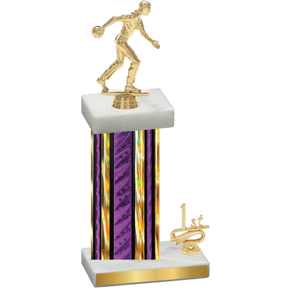 Accented Single Purple Glacier First Place Bowling Trophy