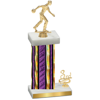 Accented Single Purple Glacier Third Place Bowling Trophy