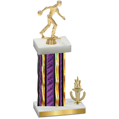 Accented Single Purple Glacier Victory Bowling Trophy