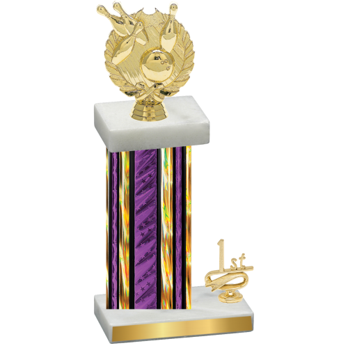 Accented Single Purple Glacier First Place Bowling Trophy