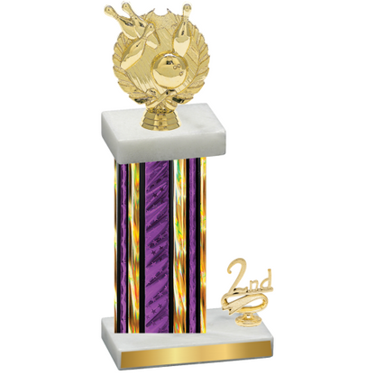 Accented Single Purple Glacier Second Place Bowling Trophy