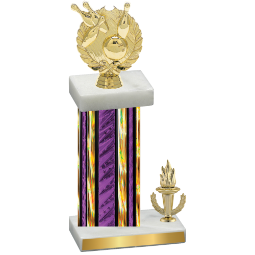 Accented Single Purple Glacier Victory Bowling Trophy