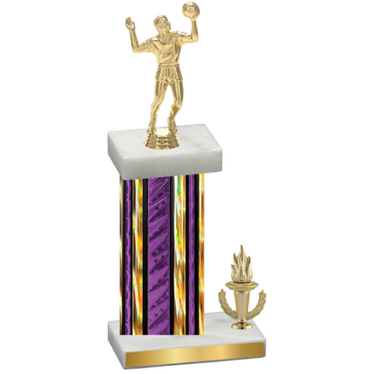 Accented Single Purple Glacier Victory Volleyball Trophy