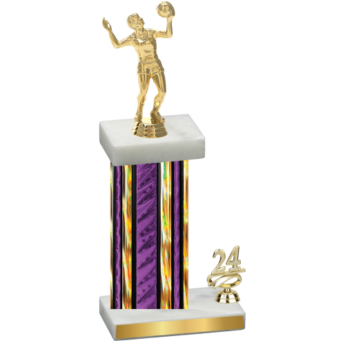 Accented Single Purple Glacier Year Volleyball Trophy