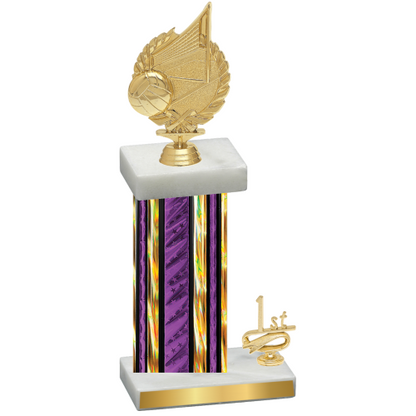 Accented Single Purple Glacier First Place Volleyball Trophy