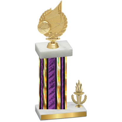 Accented Single Purple Glacier Victory Volleyball Trophy