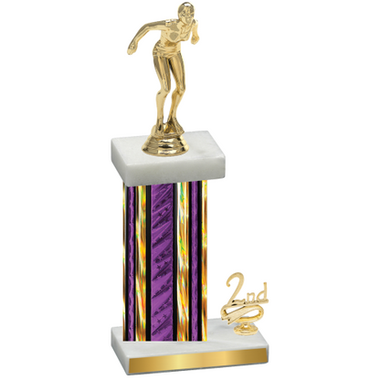 Accented Single Purple Glacier Second Place Tennis Trophy