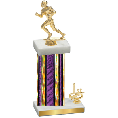 Accented Single Purple Glacier First Place Football Trophy