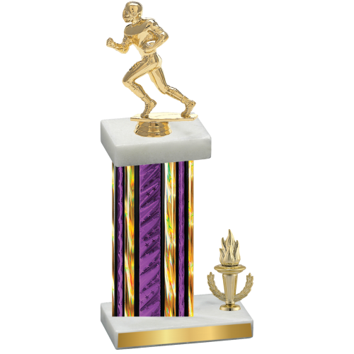 Accented Single Purple Glacier Victory Football Trophy