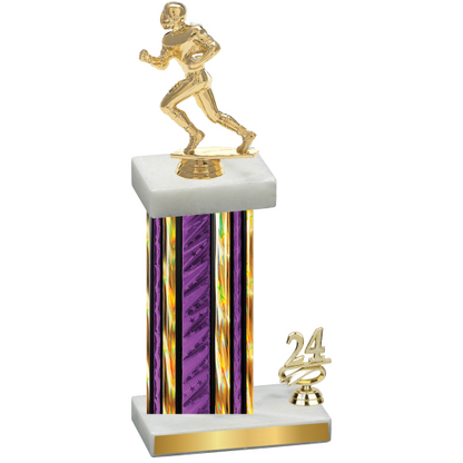 Accented Single Purple Glacier Year Football Trophy