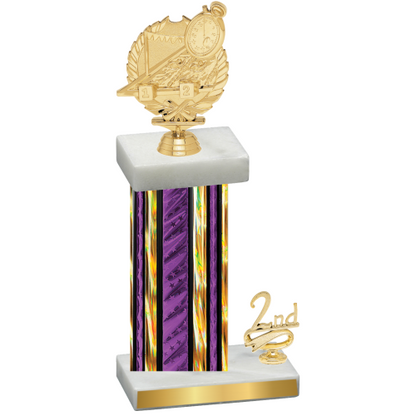 Accented Single Purple Glacier Second Place Swimming Trophy