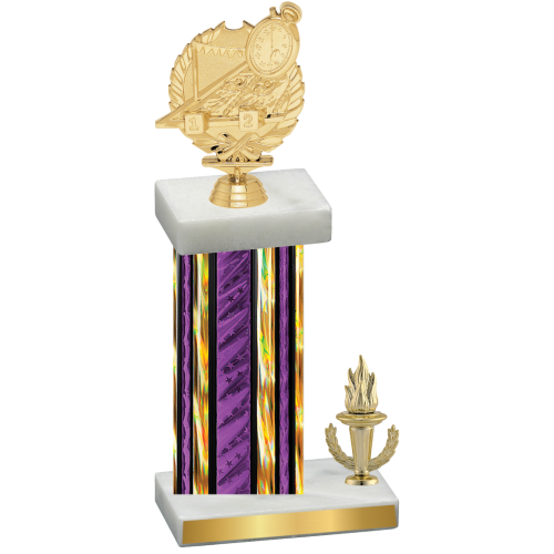 Accented Single Purple Glacier Victory Swimming Trophy