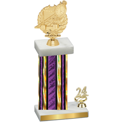 Accented Single Purple Glacier Year Swimming Trophy