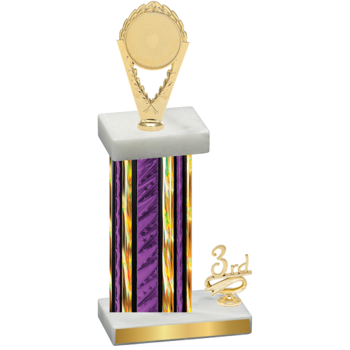 Accented Single Purple Glacier Third Place Insert Trophy