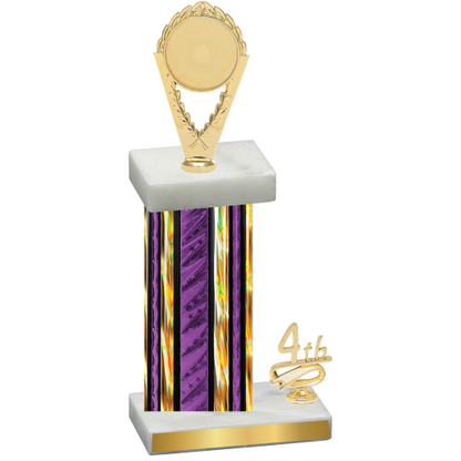 Accented Single Purple Glacier Fourth Place Insert Trophy