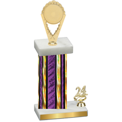 Accented Single Purple Glacier Year Insert Trophy