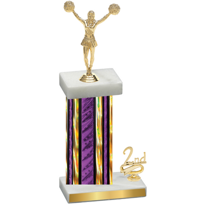 Accented Single Purple Glacier Second Place Cheerleading Trophy