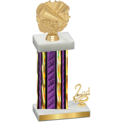 Accented Single Purple Glacier Second Place Cheerleading Trophy