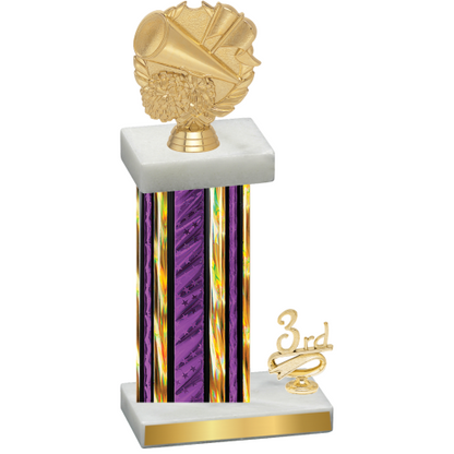 Accented Single Purple Glacier Third Place Cheerleading Trophy