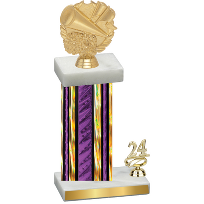 Accented Single Purple Glacier Year Cheerleading Trophy