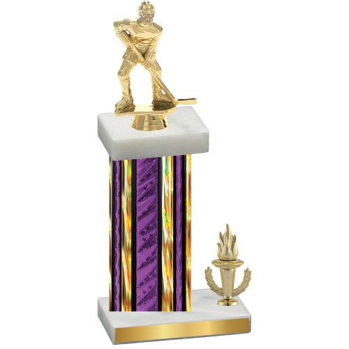 Accented Single Purple Glacier Victory Hockey Trophy