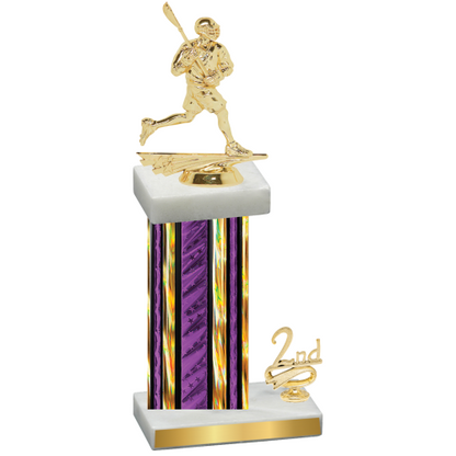 Accented Single Purple Glacier Second Place Lacrosse Trophy