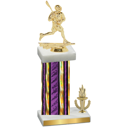 Accented Single Purple Glacier Victory Lacrosse Trophy