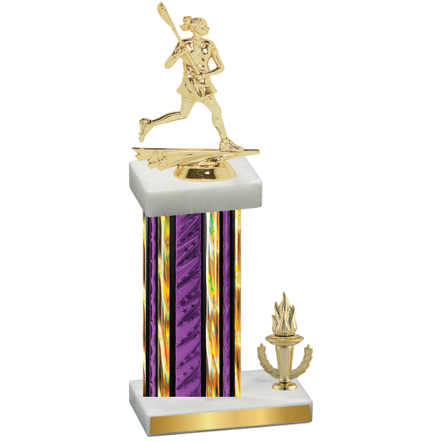 Accented Single Purple Glacier Victory Lacrosse Trophy