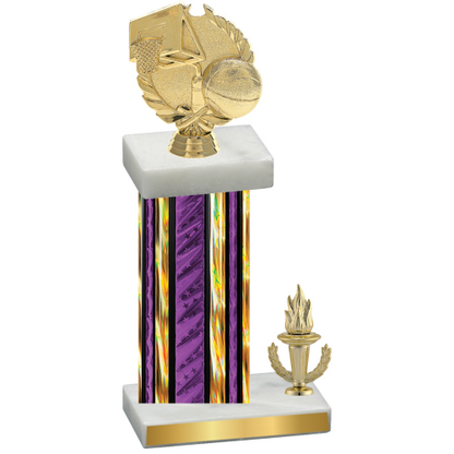 Accented Single Purple Glacier Victory Basketball Trophy