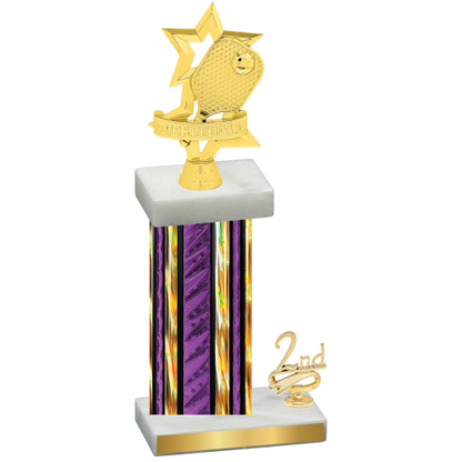 Accented Single Purple Glacier Second Place Pickleball Trophy