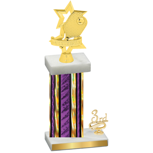 Accented Single Purple Glacier Third Place Pickleball Trophy