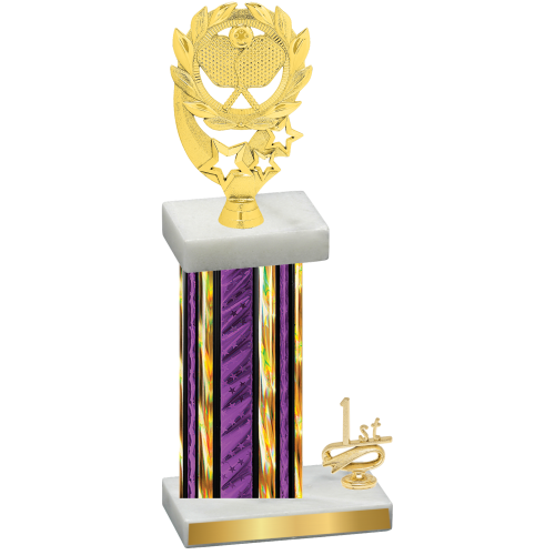 Accented Single Purple Glacier First Place Pickleball Trophy