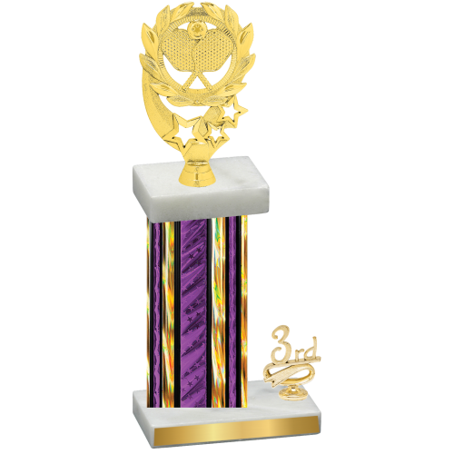 Accented Single Purple Glacier Third Place Pickleball Trophy