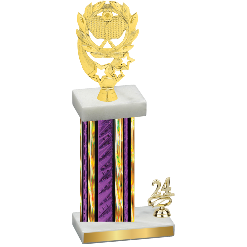 Accented Single Purple Glacier Year Pickleball Trophy