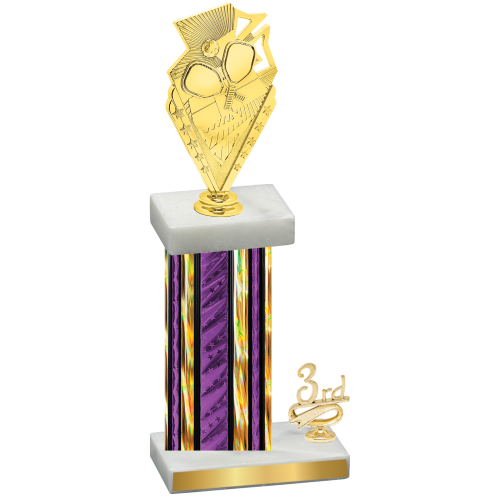 Accented Single Purple Glacier Third Place Pickleball Trophy