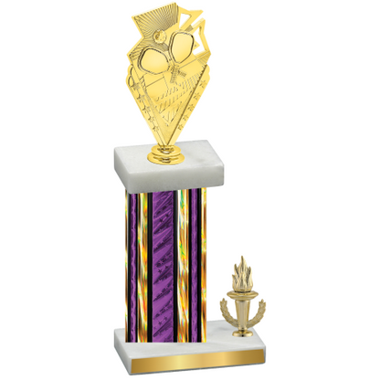 Accented Single Purple Glacier Victory Pickleball Trophy