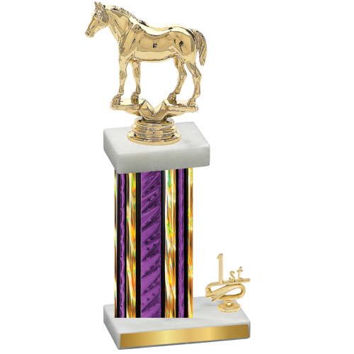 Accented Single Purple Glacier First Place Horses Trophy