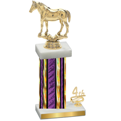 Accented Single Purple Glacier Fourth Place Horses Trophy