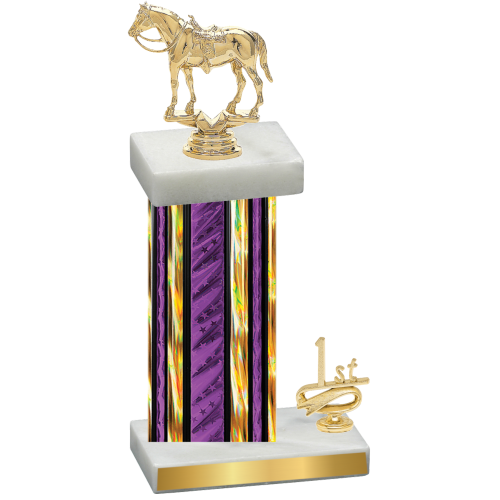 Accented Single Purple Glacier First Place Horses Trophy