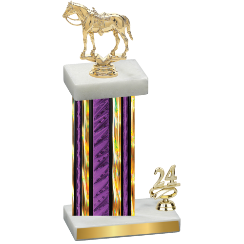 Accented Single Purple Glacier Year Horses Trophy