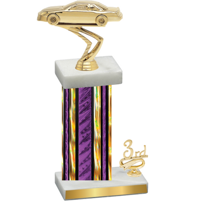 Accented Single Purple Glacier Third Place Cars Trophy