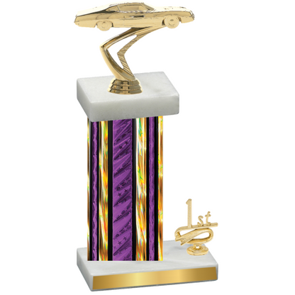 Accented Single Purple Glacier First Place Cars Trophy