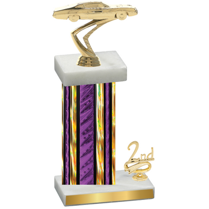 Accented Single Purple Glacier Second Place Cars Trophy