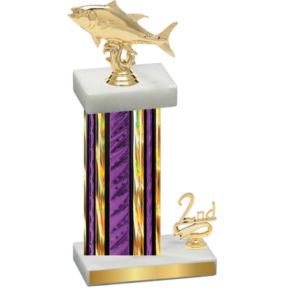 Accented Single Purple Glacier Second Place Fishing Trophy
