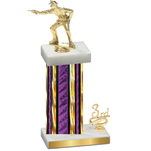 Accented Single Purple Glacier Third Place Shooter Trophy